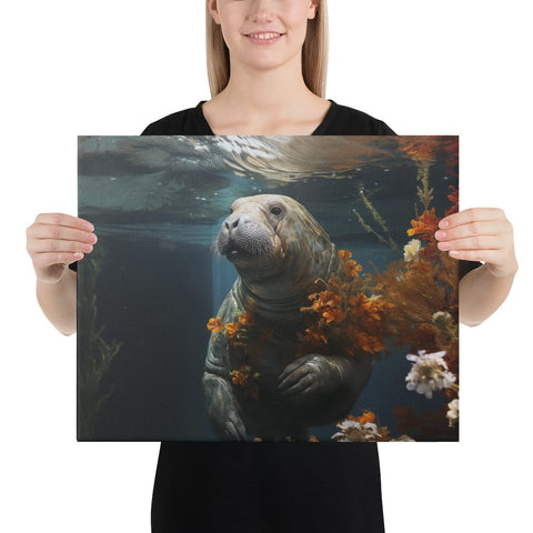 About my Brain Institute Wall Art 16″×20″ Manatee Spirit Animal Canvas
