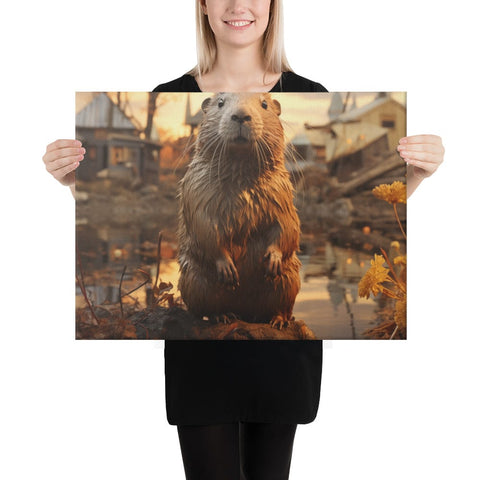 About my Brain Institute Wall Art 18″×24″ Beaver Spirit Animal Canvas