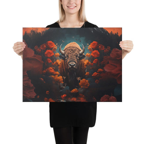 About my Brain Institute Wall Art 18″×24″ Buffalo Spirit Animal Canvas