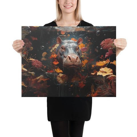 About my Brain Institute Wall Art 18″×24″ Hippopotamus Spirit Animal Canvas
