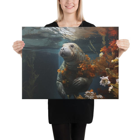 About my Brain Institute Wall Art 18″×24″ Manatee Spirit Animal Canvas