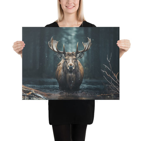 About my Brain Institute Wall Art 18″×24″ Moose Spirit Animal Canvas