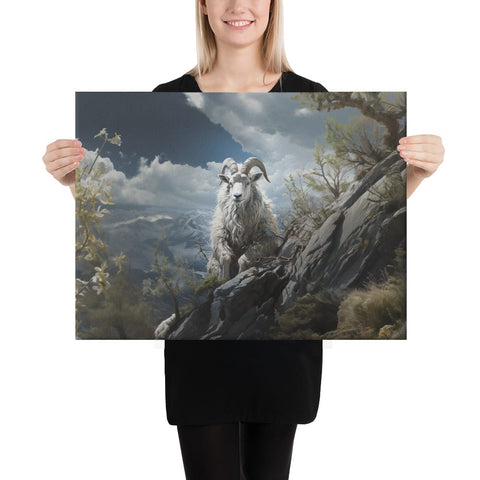 About my Brain Institute Wall Art 18″×24″ Mountain Goat Spirit Animal Canvas