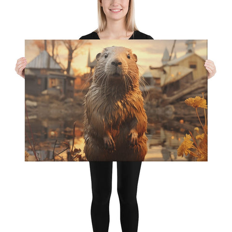 About my Brain Institute Wall Art 24″×36″ Beaver Spirit Animal Canvas