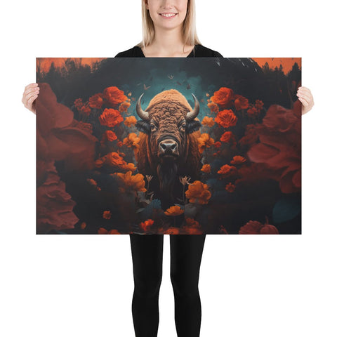 About my Brain Institute Wall Art 24″×36″ Buffalo Spirit Animal Canvas
