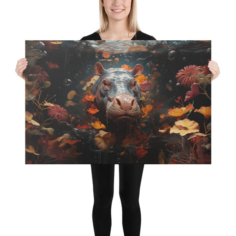 About my Brain Institute Wall Art 24″×36″ Hippopotamus Spirit Animal Canvas