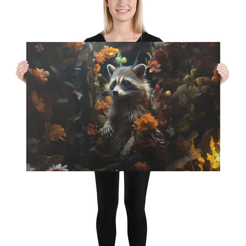 About my Brain Institute Wall Art 24″×36″ Raccoon Spirit Animal Canvas