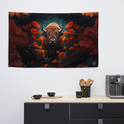 About my Brain Institute Wall Art Buffalo Spirit Animal Flag Wall Art
