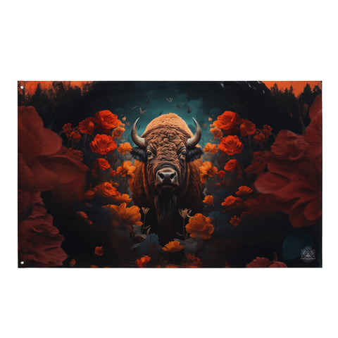 About my Brain Institute Wall Art Buffalo Spirit Animal Flag Wall Art