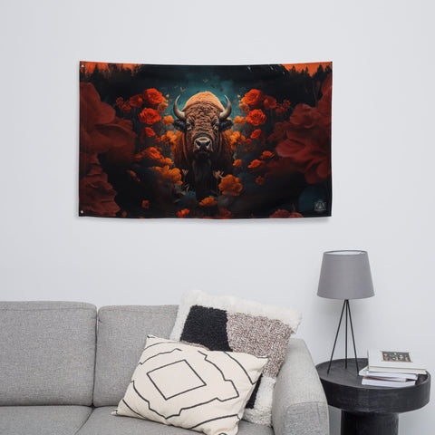 About my Brain Institute Wall Art Buffalo Spirit Animal Flag Wall Art