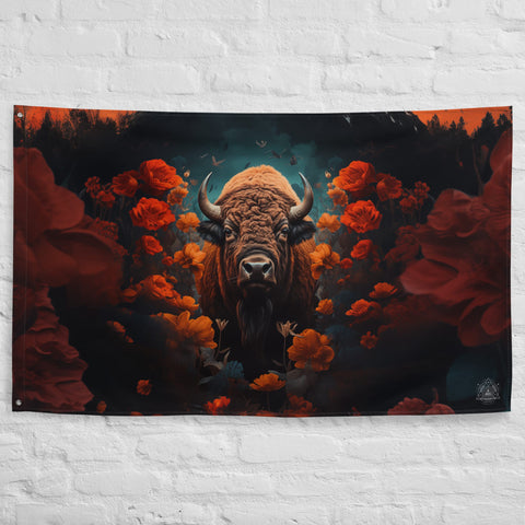 About my Brain Institute Wall Art Buffalo Spirit Animal Flag Wall Art