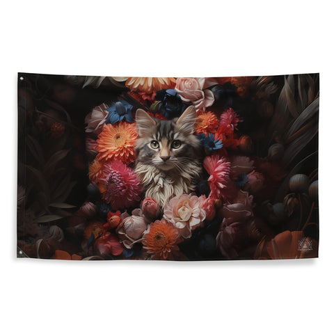 About my Brain Institute Wall Art Cat Spirit Animal Flag Wall Art