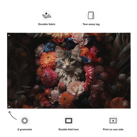 About my Brain Institute Wall Art Cat Spirit Animal Flag Wall Art