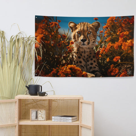 About my Brain Institute Wall Art Cheetah Spirit Animal Flag Wall Art