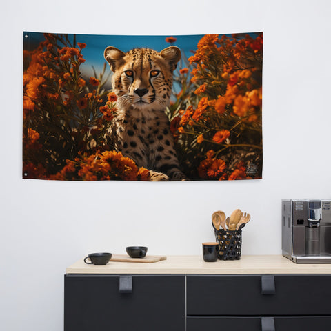 About my Brain Institute Wall Art Cheetah Spirit Animal Flag Wall Art