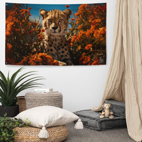 About my Brain Institute Wall Art Cheetah Spirit Animal Flag Wall Art