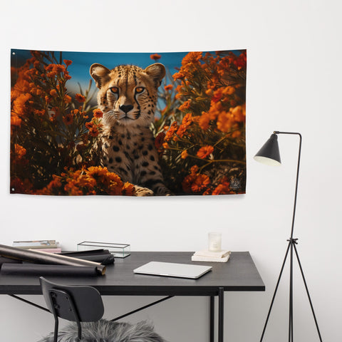 About my Brain Institute Wall Art Cheetah Spirit Animal Flag Wall Art