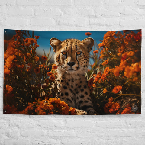 About my Brain Institute Wall Art Cheetah Spirit Animal Flag Wall Art