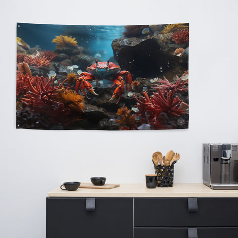 About my Brain Institute Wall Art Crab Spirit Animal Flag Wall Art