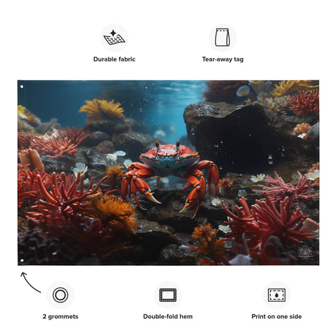 About my Brain Institute Wall Art Crab Spirit Animal Flag Wall Art