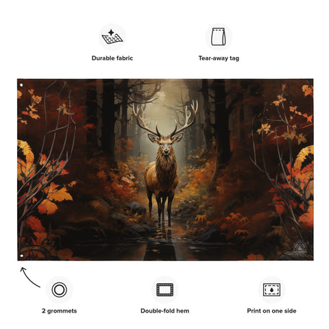 About my Brain Institute Wall Art Elk Spirit Animal Flag Wall Art