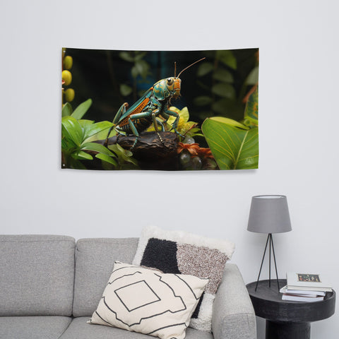About my Brain Institute Wall Art Grasshopper Spirit Animal Flag Wall Art