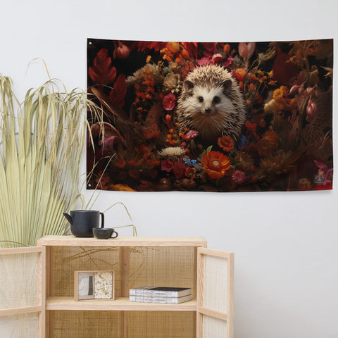 About my Brain Institute Wall Art Hedgehog Spirit Animal Flag Wall Art
