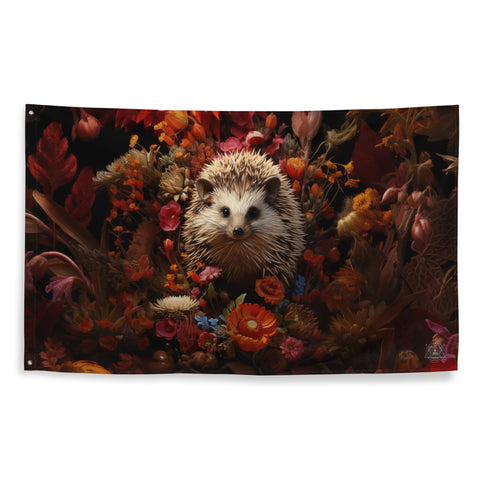 About my Brain Institute Wall Art Hedgehog Spirit Animal Flag Wall Art