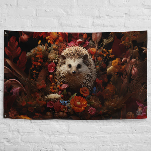 About my Brain Institute Wall Art Hedgehog Spirit Animal Flag Wall Art