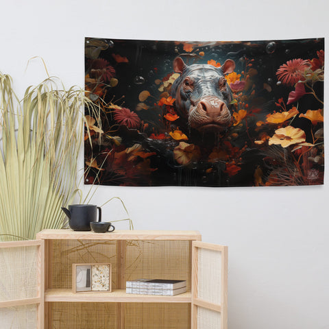 About my Brain Institute Wall Art Hippopotamus Spirit Animal Flag Wall Art