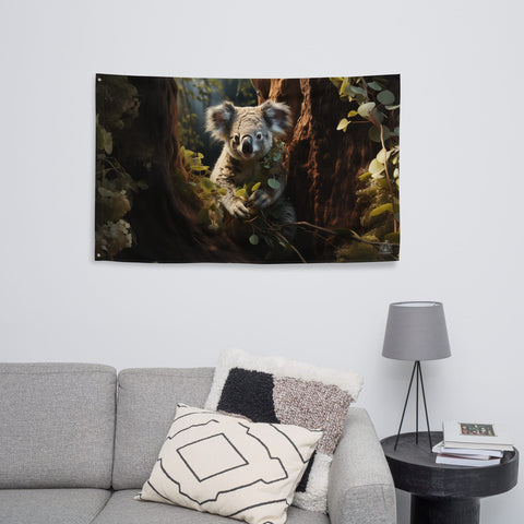 About my Brain Institute Wall Art Koala Spirit Animal Flag Wall Art