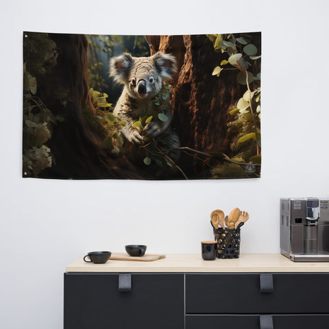 About my Brain Institute Wall Art Koala Spirit Animal Flag Wall Art