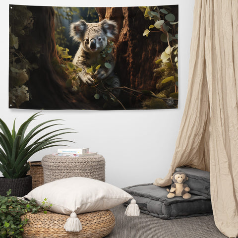 About my Brain Institute Wall Art Koala Spirit Animal Flag Wall Art