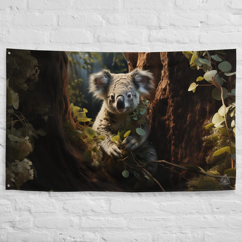 About my Brain Institute Wall Art Koala Spirit Animal Flag Wall Art