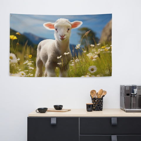 About my Brain Institute Wall Art Lamb Spirit Animal Flag Wall Art