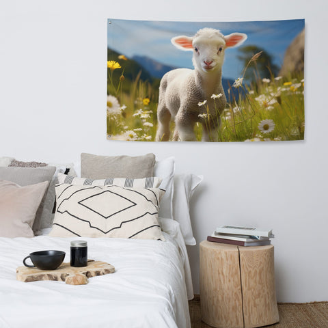 About my Brain Institute Wall Art Lamb Spirit Animal Flag Wall Art