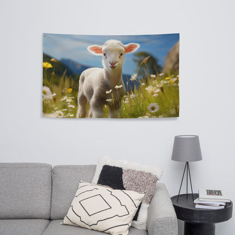 About my Brain Institute Wall Art Lamb Spirit Animal Flag Wall Art