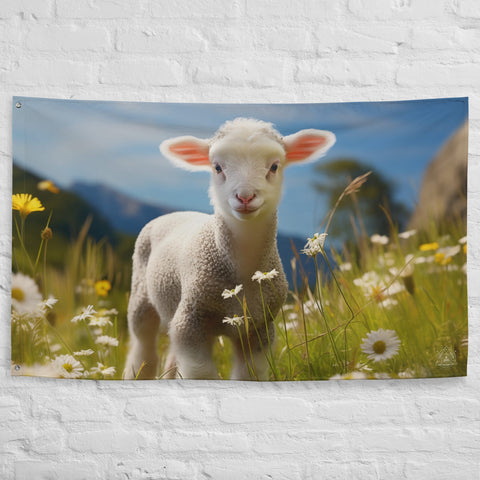 About my Brain Institute Wall Art Lamb Spirit Animal Flag Wall Art