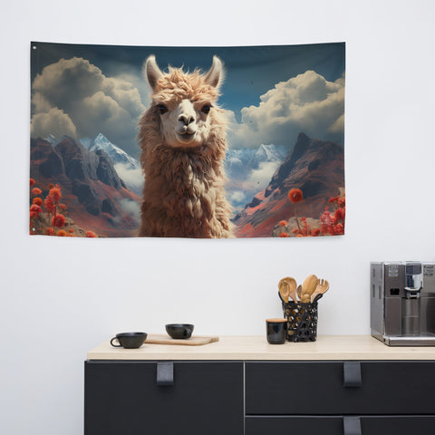 About my Brain Institute Wall Art Llama Spirit Animal Flag Wall Art