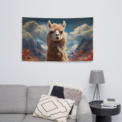 About my Brain Institute Wall Art Llama Spirit Animal Flag Wall Art