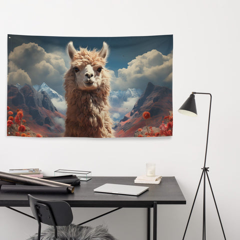 About my Brain Institute Wall Art Llama Spirit Animal Flag Wall Art