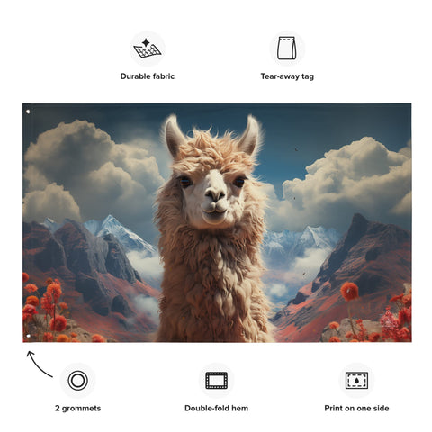 About my Brain Institute Wall Art Llama Spirit Animal Flag Wall Art