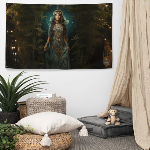 About my Brain Institute Wall Art Mama Quilla Goddess Flag Wall Art