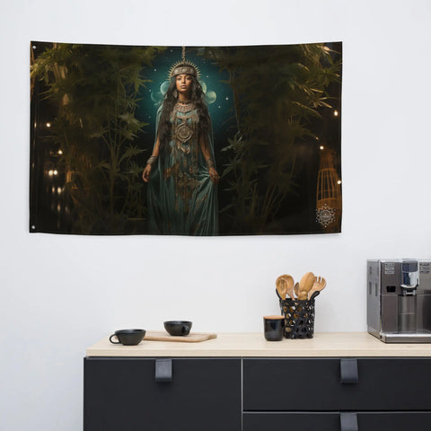 About my Brain Institute Wall Art Mama Quilla Goddess Flag Wall Art