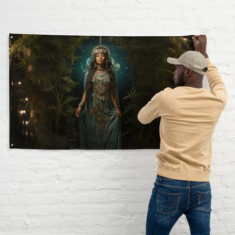 About my Brain Institute Wall Art Mama Quilla Goddess Flag Wall Art