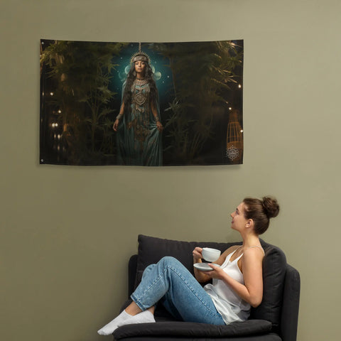 About my Brain Institute Wall Art Mama Quilla Goddess Flag Wall Art
