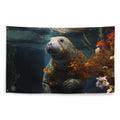 About my Brain Institute Wall Art Manatee Spirit Animal Flag Wall Art