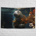 About my Brain Institute Wall Art Manatee Spirit Animal Flag Wall Art