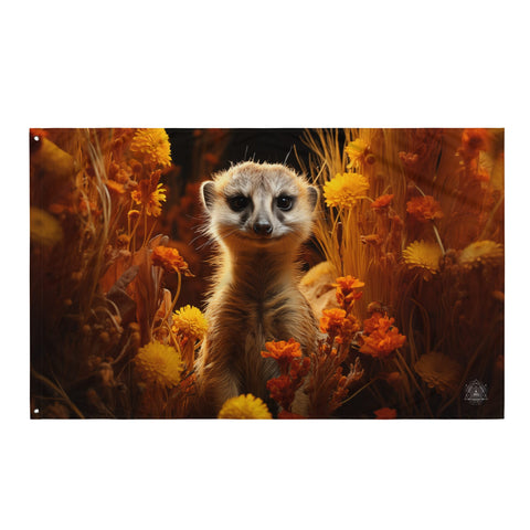 About my Brain Institute Wall Art Meerkat Spirit Animal Flag Wall Art