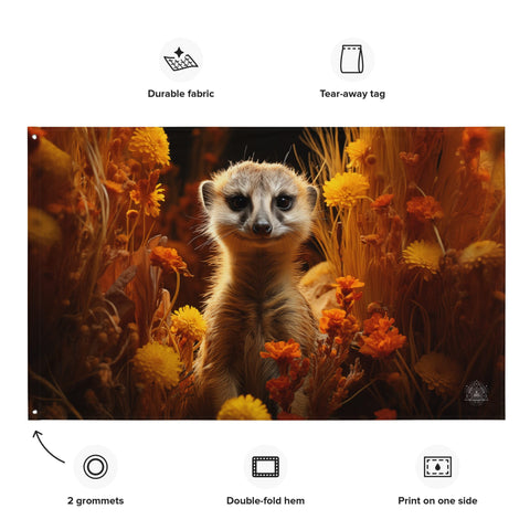 About my Brain Institute Wall Art Meerkat Spirit Animal Flag Wall Art